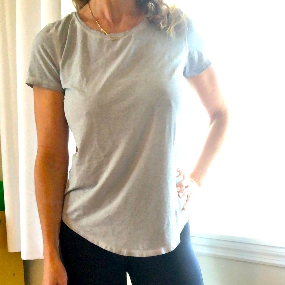 Lululemon Light Gray Basic Tee - Curved Hem - image 1